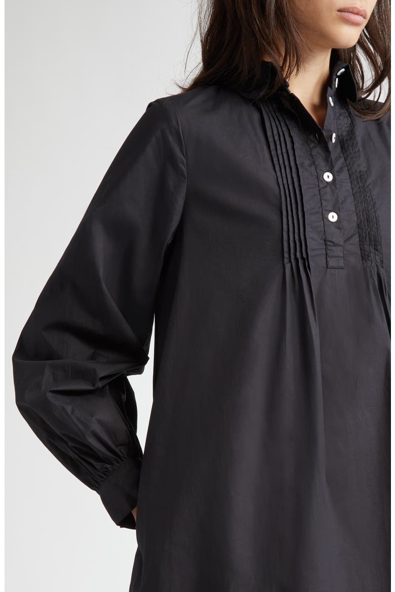 Bonnie Floral Long Sleeve Cotton Shirtdress, Alternate, color, BLACK POPLIN