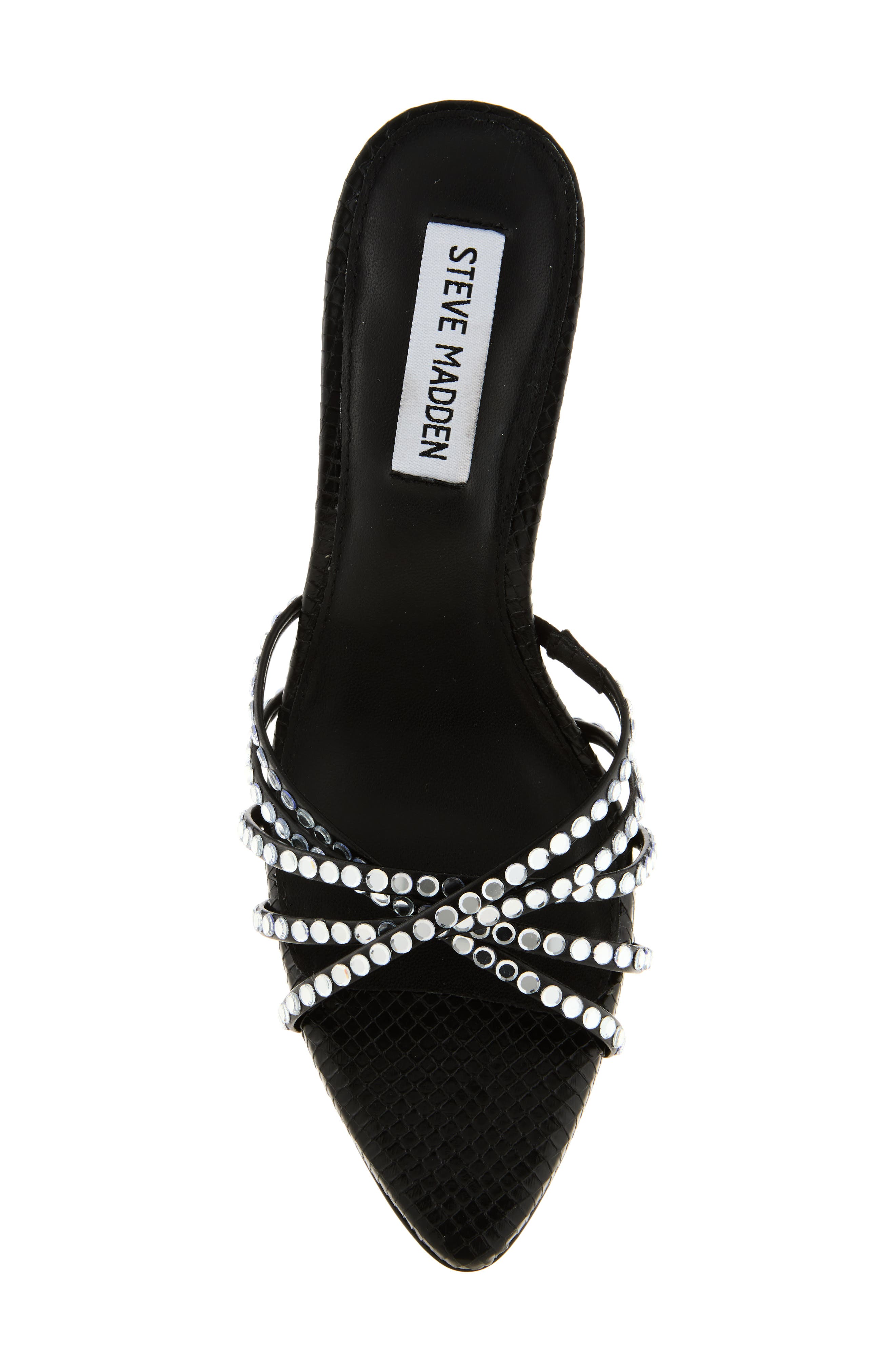 Steve Madden Brinleigh Snake Embossed Strappy Sandal, Alternate, color, Black