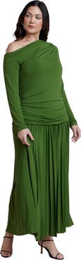 ELOQUII Sweater Button Detail Sweater Maxi Dress