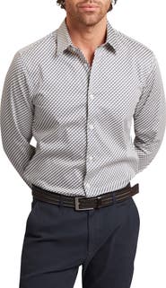 Ted Baker Grelish Slim Fit Geo Print Stretch Cotton Button-Up Shirt