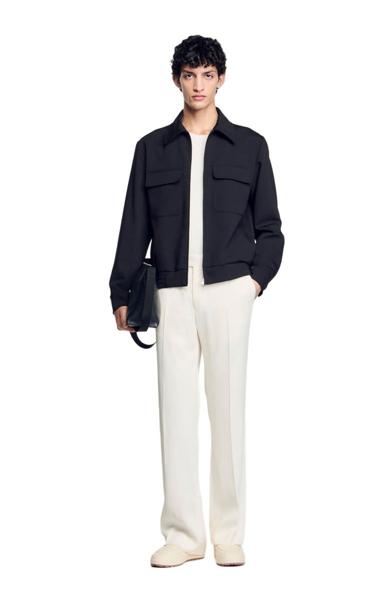 SANDRO Zip-up jacket, Alternate, color, Black