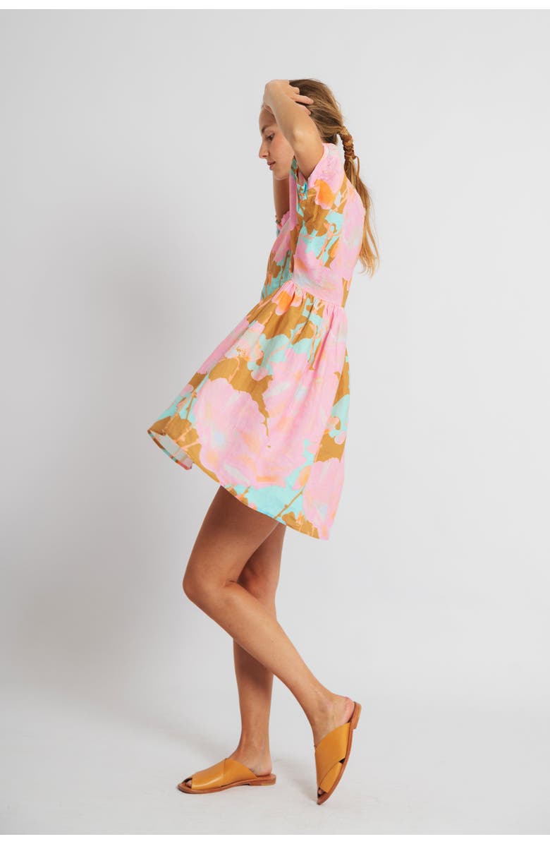 LANHTROPY Alcala Linen Dress, Alternate, color, Aquarela