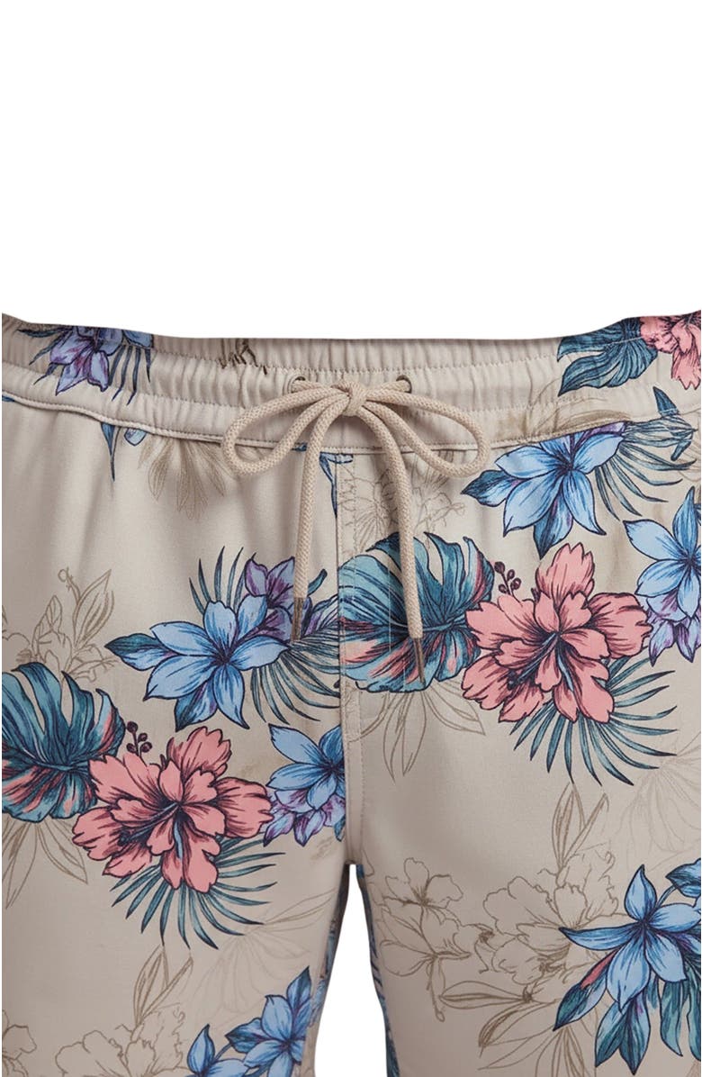 Lords of Harlech Exotic Floral Mens Lounge Short, Alternate, color, Exotic Floral Neutral