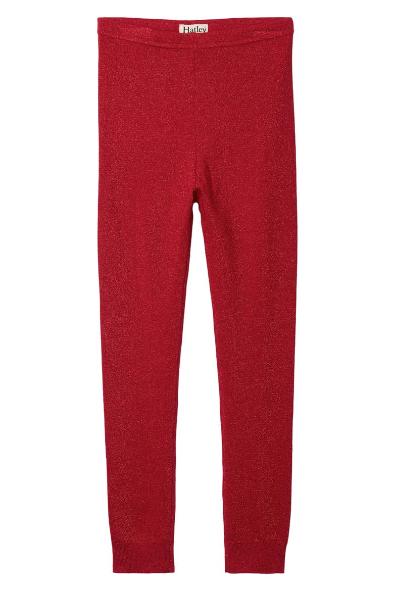 Kids' Shimmer Leggings, Main, color, CHEX RED