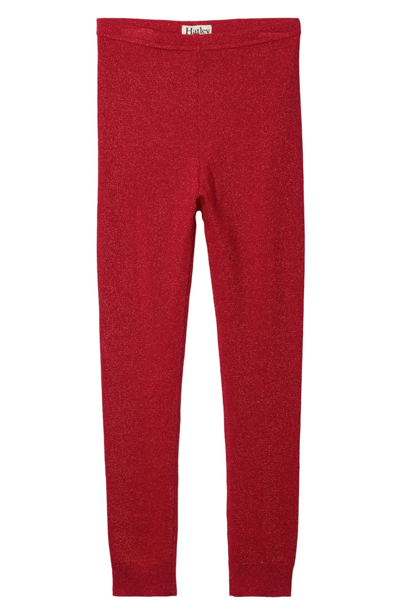 Hatley Kids' Shimmer Leggings, Main, color, Chex Red
