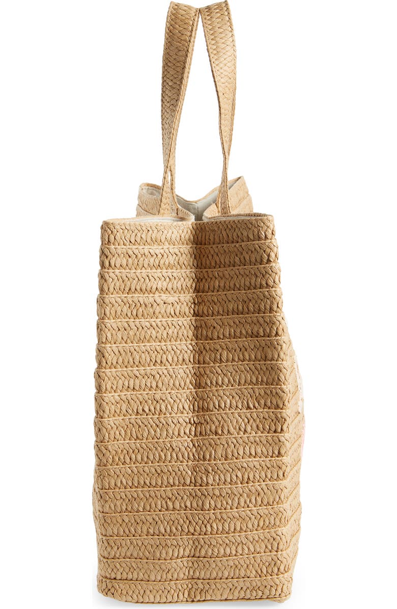 BTB Los Angeles Sunrise, Suntan, Sunset Raffia Tote, Alternate, color,