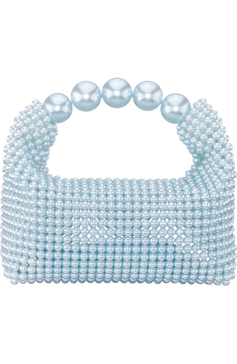 Nina Kiki Faux Pearl To Handle Bag, Alternate, color, Icy Blue