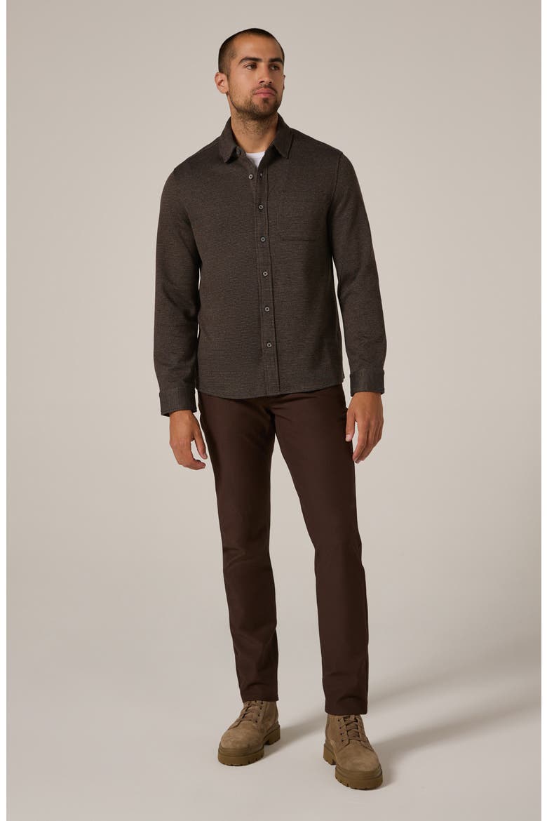 Generation Houndstooth Knit Button-Up Shirt, Alternate, color, BROWN