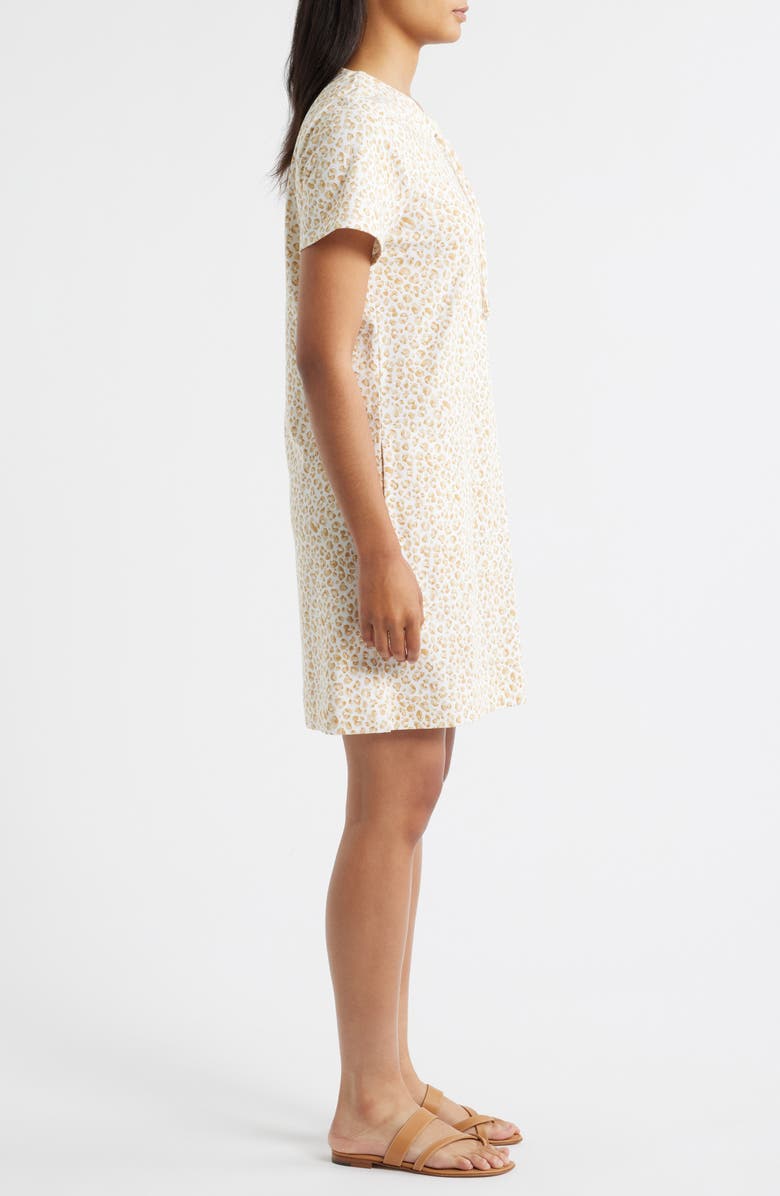 Tommy Bahama Lux Leopard Print Slub Cotton Jersey Minidress, Alternate, color, Crouton