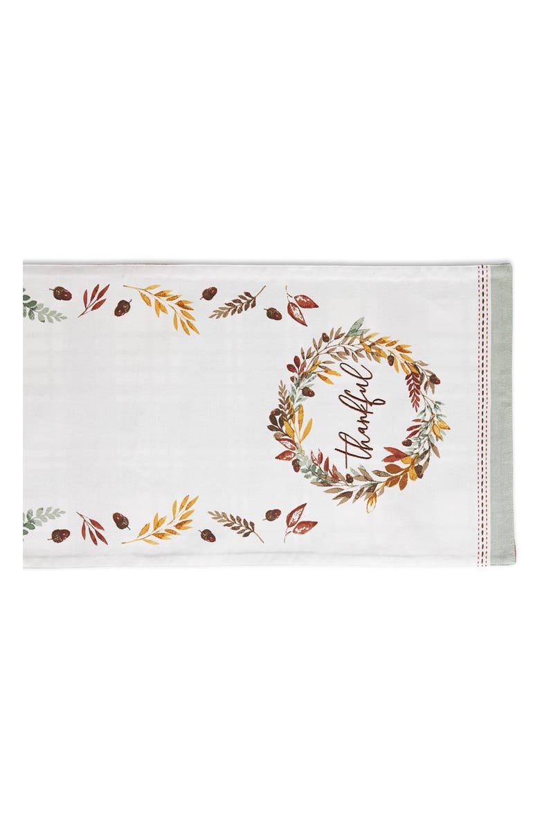 Design Imports Thankful Autumn Wreath Reversible Tablecloth, Alternate, color, Autumn Wreath