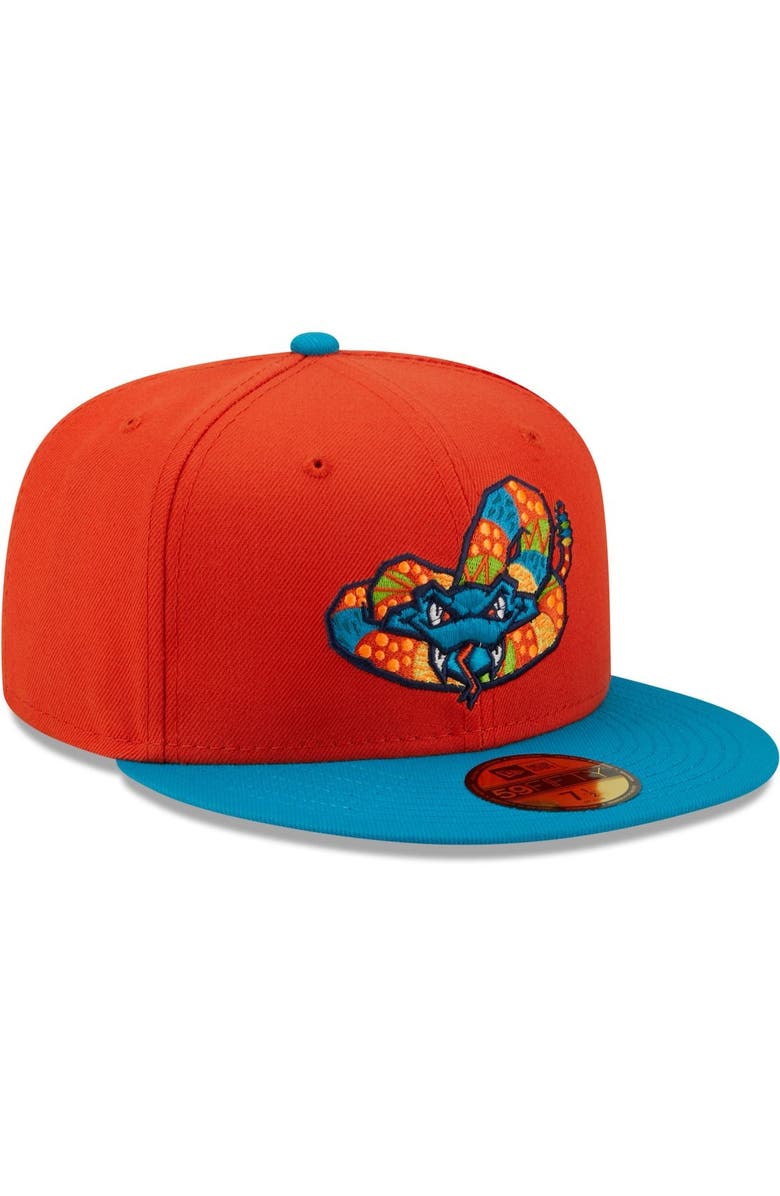 New Era Men's New Era Orange/Teal Cascabeles de Wisconsin Copa De La Diversion 59FIFTY Fitted Hat, Alternate, color,