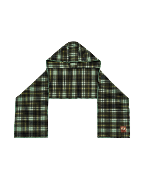 Green Check Hooded Scarf