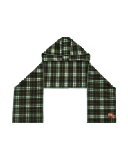 Fable England Green Check Hooded Scarf