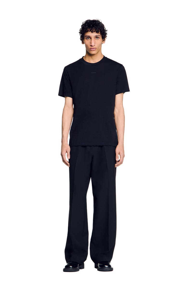 SANDRO Cotton T-shirt with logo, Main, color, Black