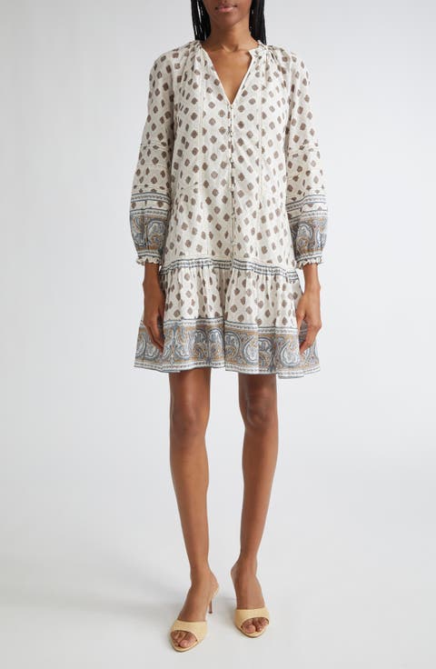 Belissa Puff Sleeve Cotton Blend Dress