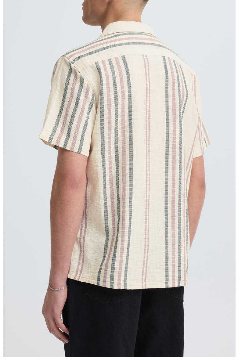 Isai Stripe Linen Blend Camp Shirt, Alternate, color, BUNGEE CORD
