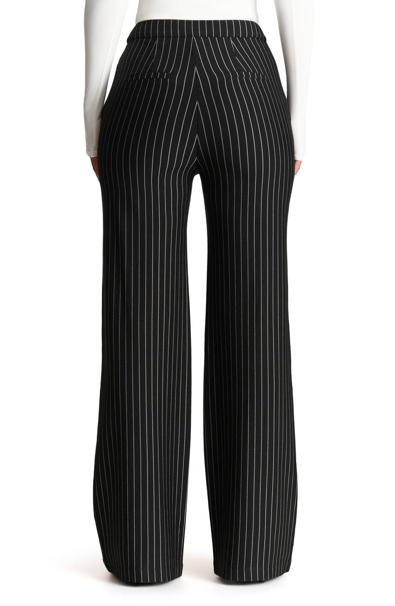 N BY NAKED WARDROBE Pinstripe Wide Leg Pants, Alternate, color, Black