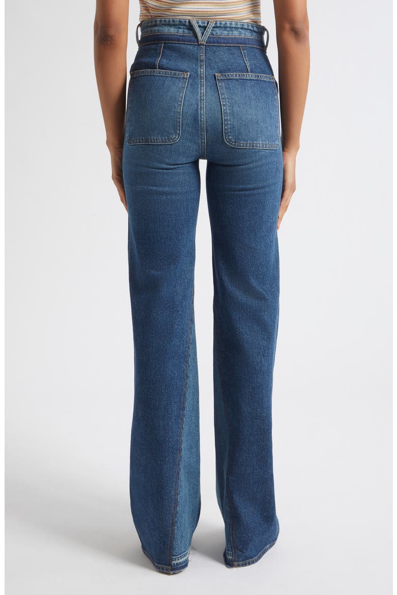 Crosbie Colorblock High Waist Wide Leg Jeans, Alternate, color, HALL OF FAME