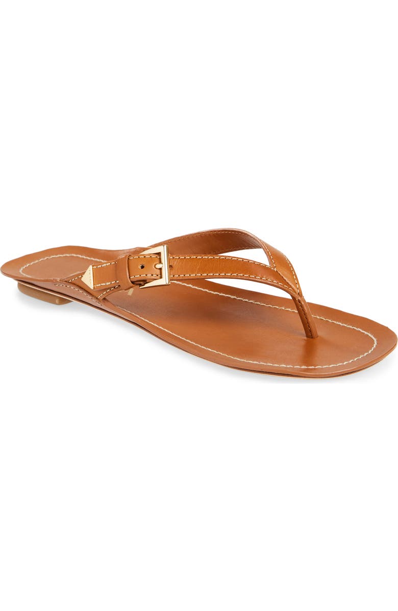 Prada Buckle Leather Flip Flop, Main, color,