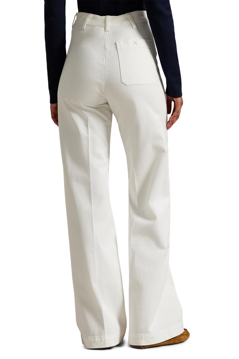 Polo Ralph Lauren Stretch Cotton Twill Flare Leg Pants (Women