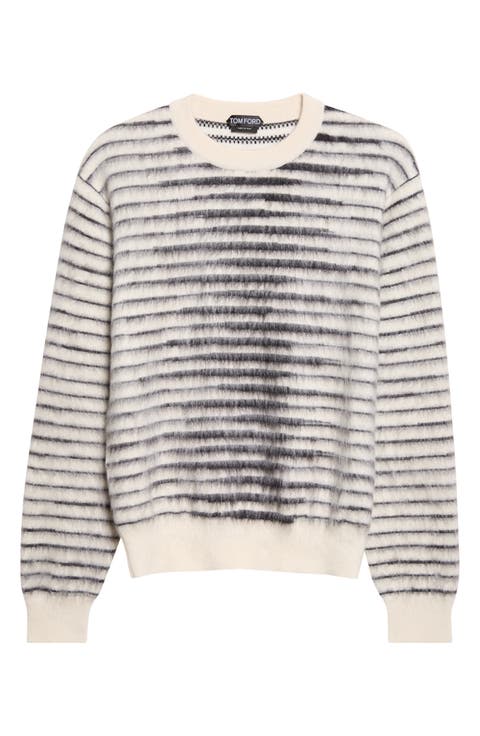 Brushed Striped Mohair Sweater