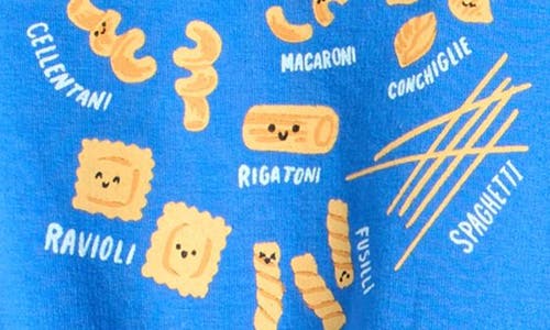 Tucker + Tate Graphic Sweatshirt & Pintuck Shorts In Blue Palace Endless Pasta