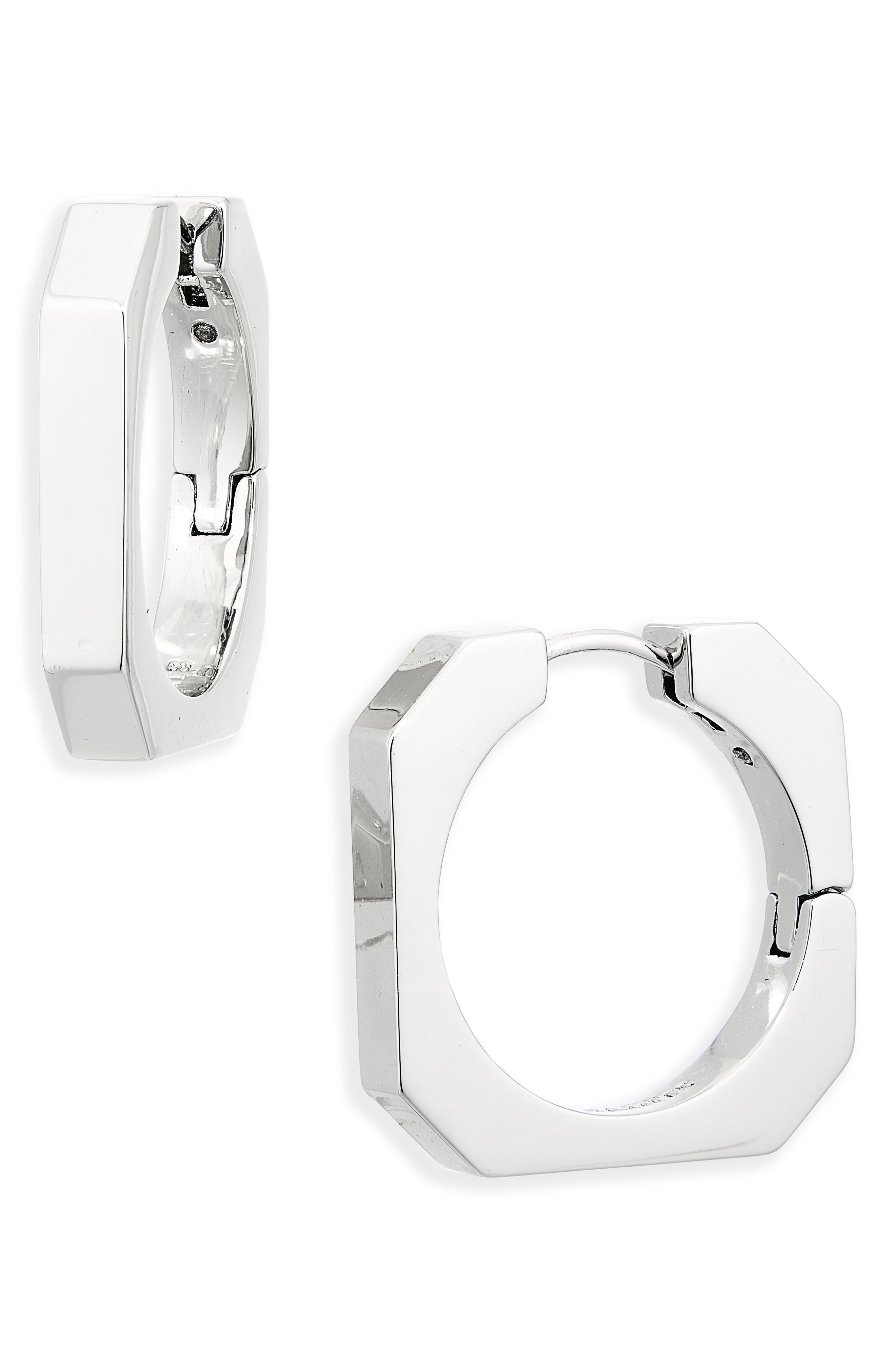 Square Hexagonal Hoop Earrings