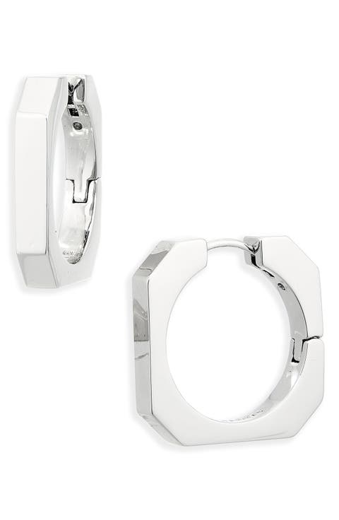 Square Hexagonal Hoop Earrings