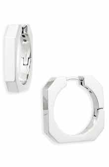 Square Hexagonal Hoop Earrings