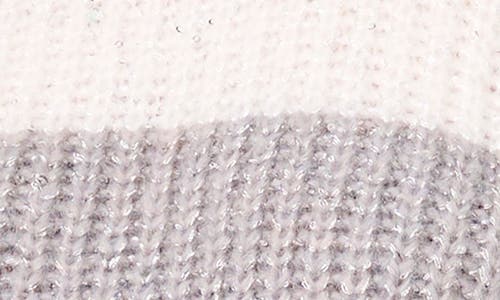 Vince Camuto Sequin Colorblock Stripe Sweater In New Ivory