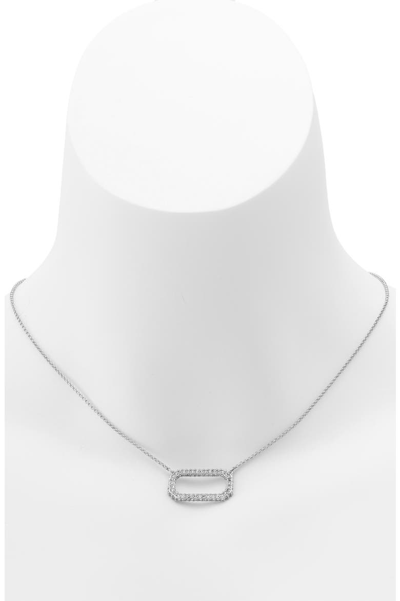 Pavé Crystal Hexagon Link Pendant Necklace, Alternate, color, RHODIUM