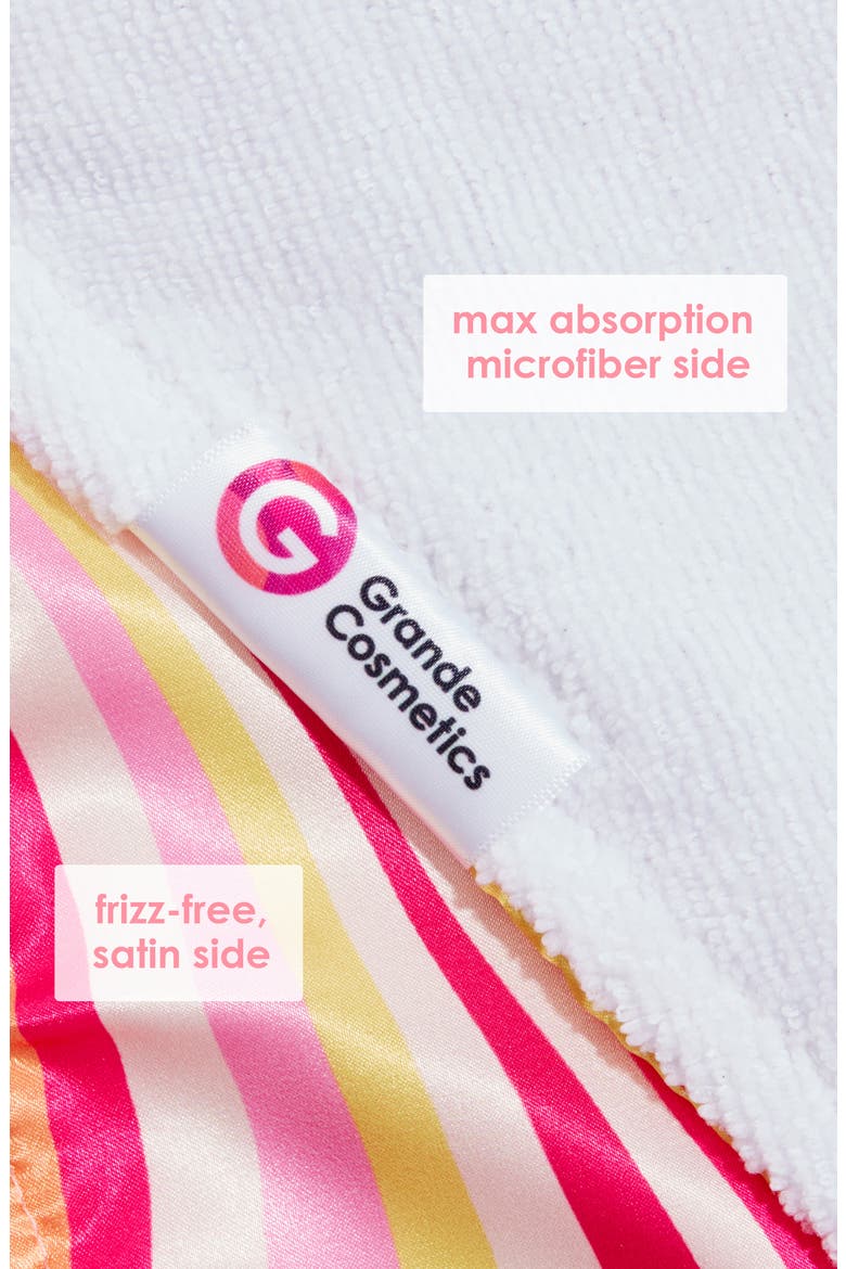 GrandeHAIR Reversible Microfiber & Satin Twist Towel, Alternate, color, PINK
