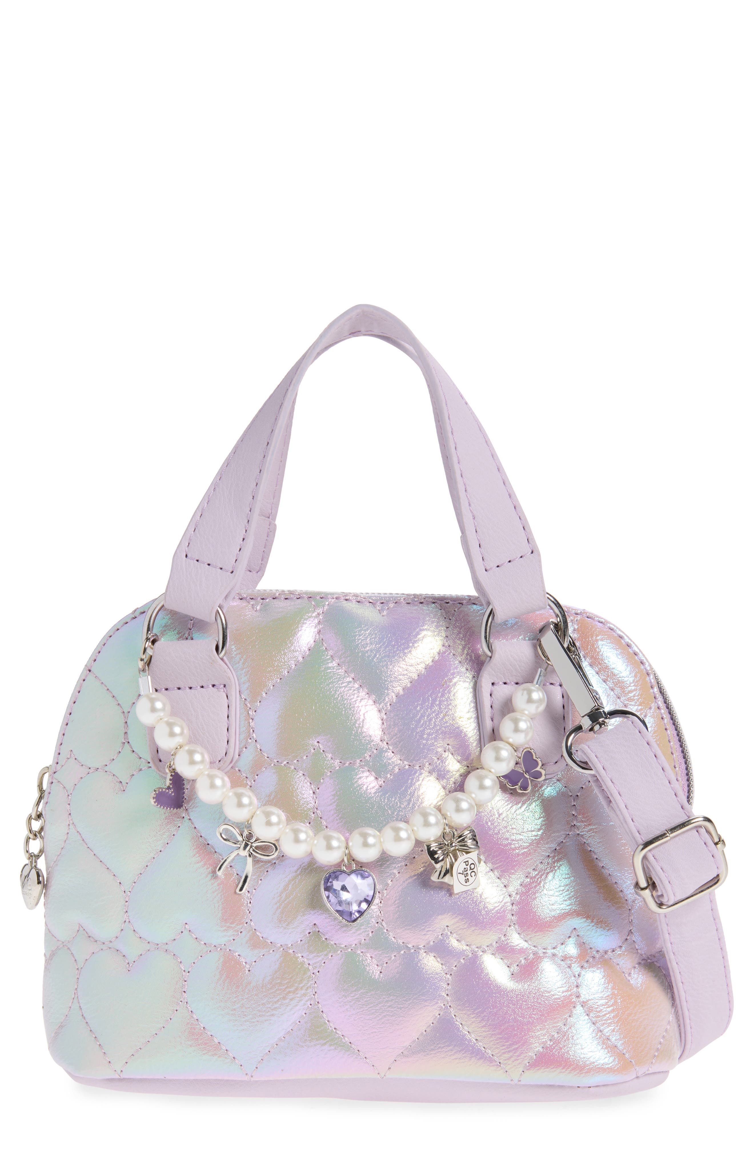 OMG Accessories Kids' Heart Quilted Dome Satchel