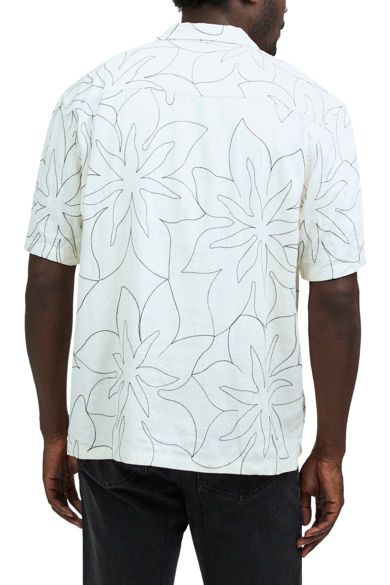 Easy Embroidered Short-Sleeve Shirt, Alternate, color, ANTIQUE CREAM