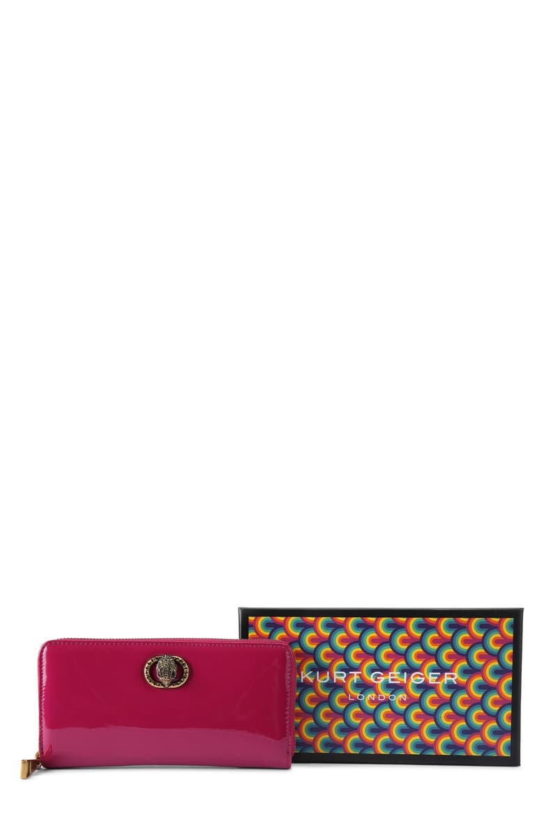 Chelsea Zip Around Leather Wallet, Main, color, BRIGHT PINK