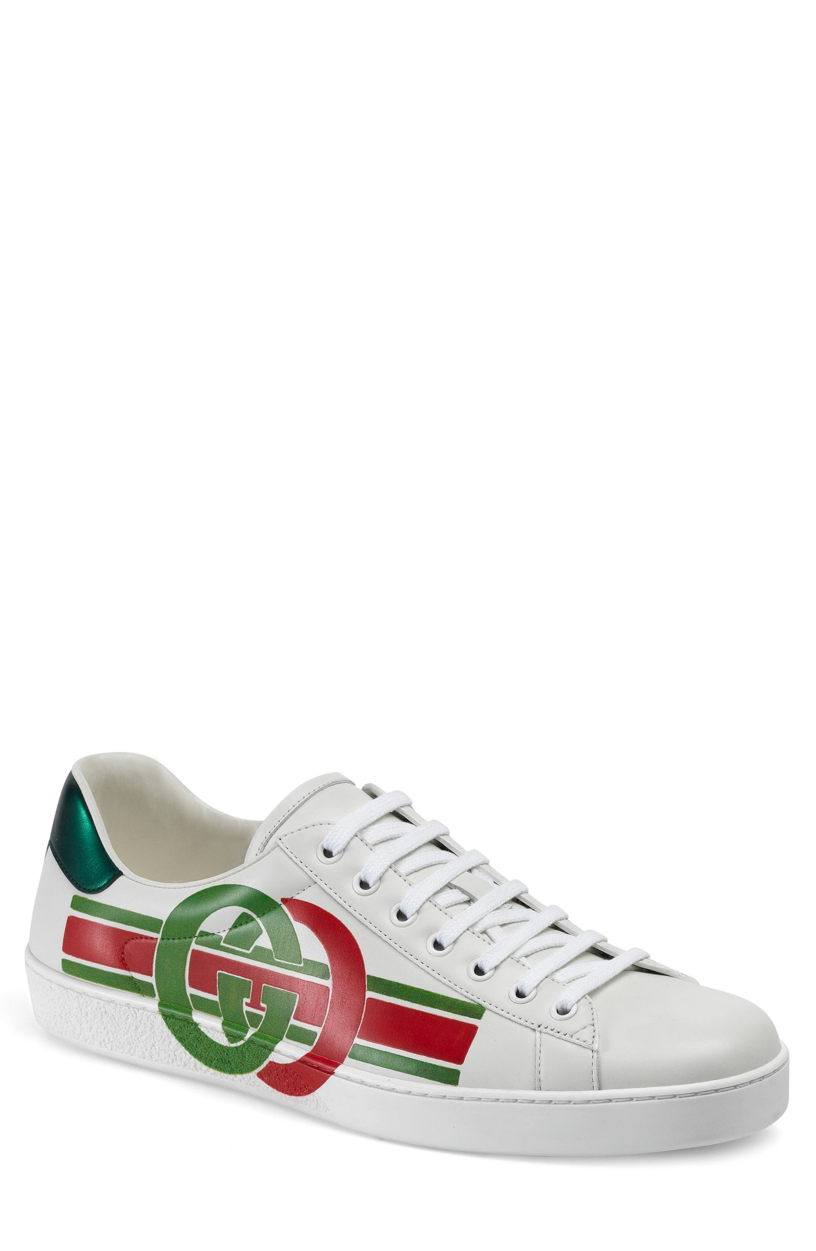 Gucci New Ace Logo Sneaker, Main, color, 
