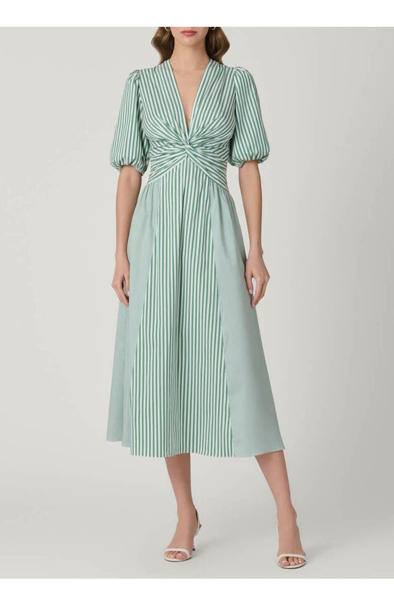 Shoshanna Margaret Pinstripe Dress, Main, color, Pistachio