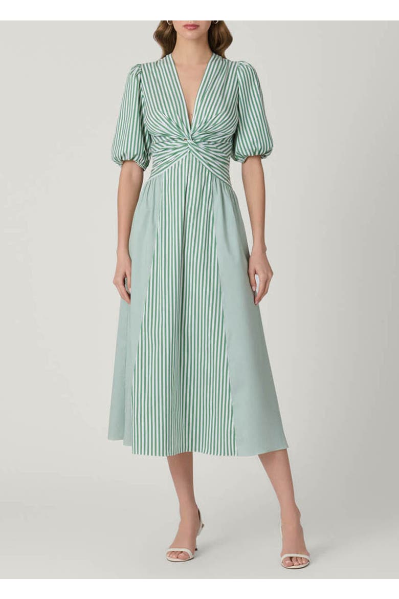 green pinstriped starlight midi dress Nobody's Child Green Broiderie Starlight Midi Dress