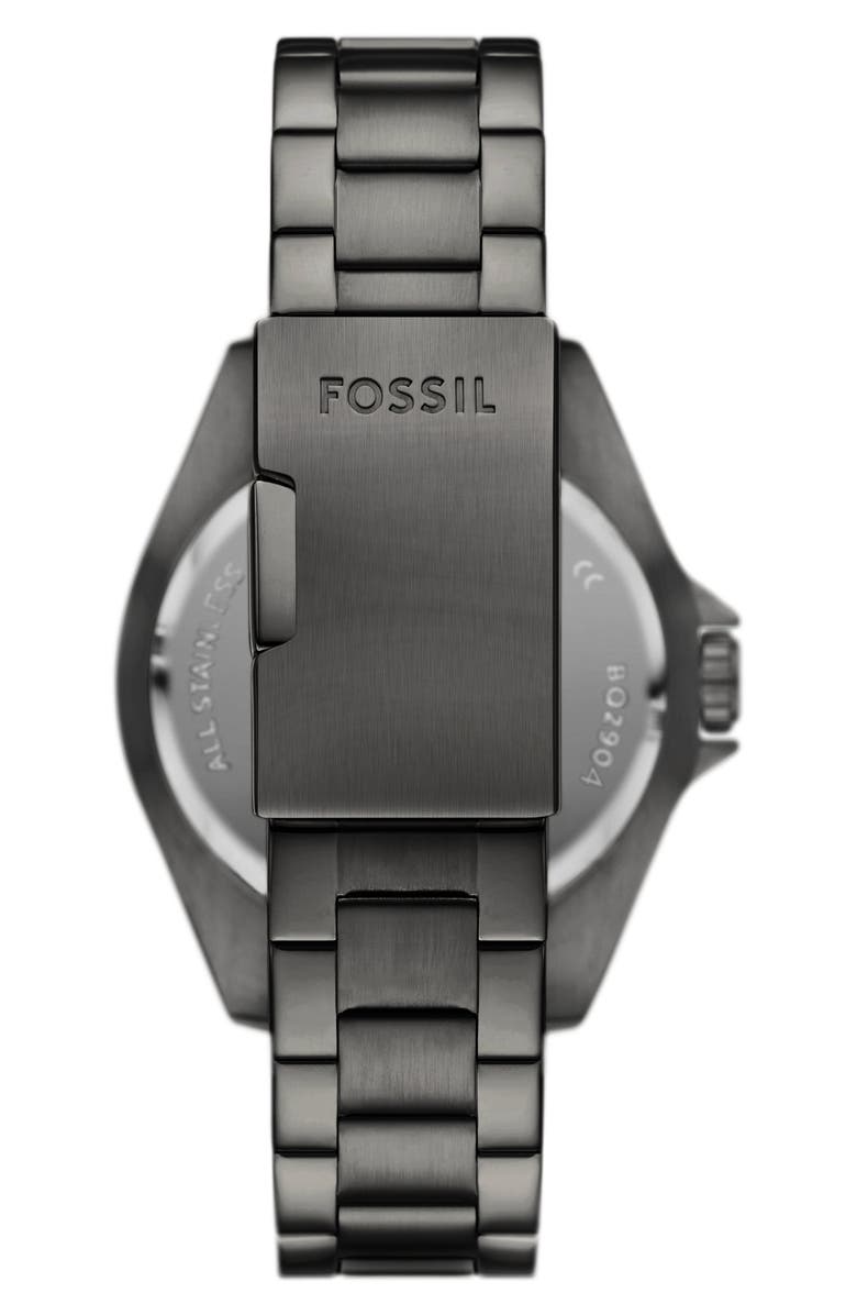 Fossil Dalton Three Hand Quartz Bracelet Watch, 42mm, Alternate, color, Graphite/ Blue