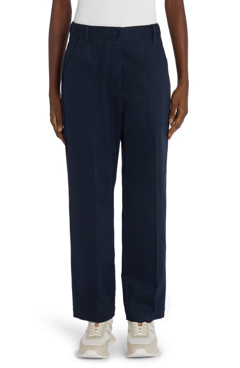 パンツ MONCLER SS25 Wide-leg cotton sport pants (K10938H00010 050) Moncler straight-leg Trousers | Black | FARFETCH
