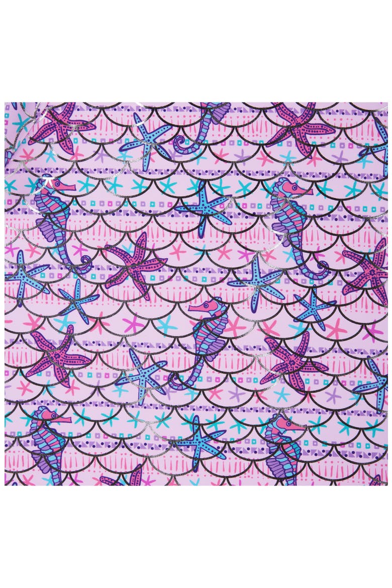 Kids' Short Sleeve Two-Piece Rashguard Swimsuit, Alternate, color, PURPLE SEA CREATURE