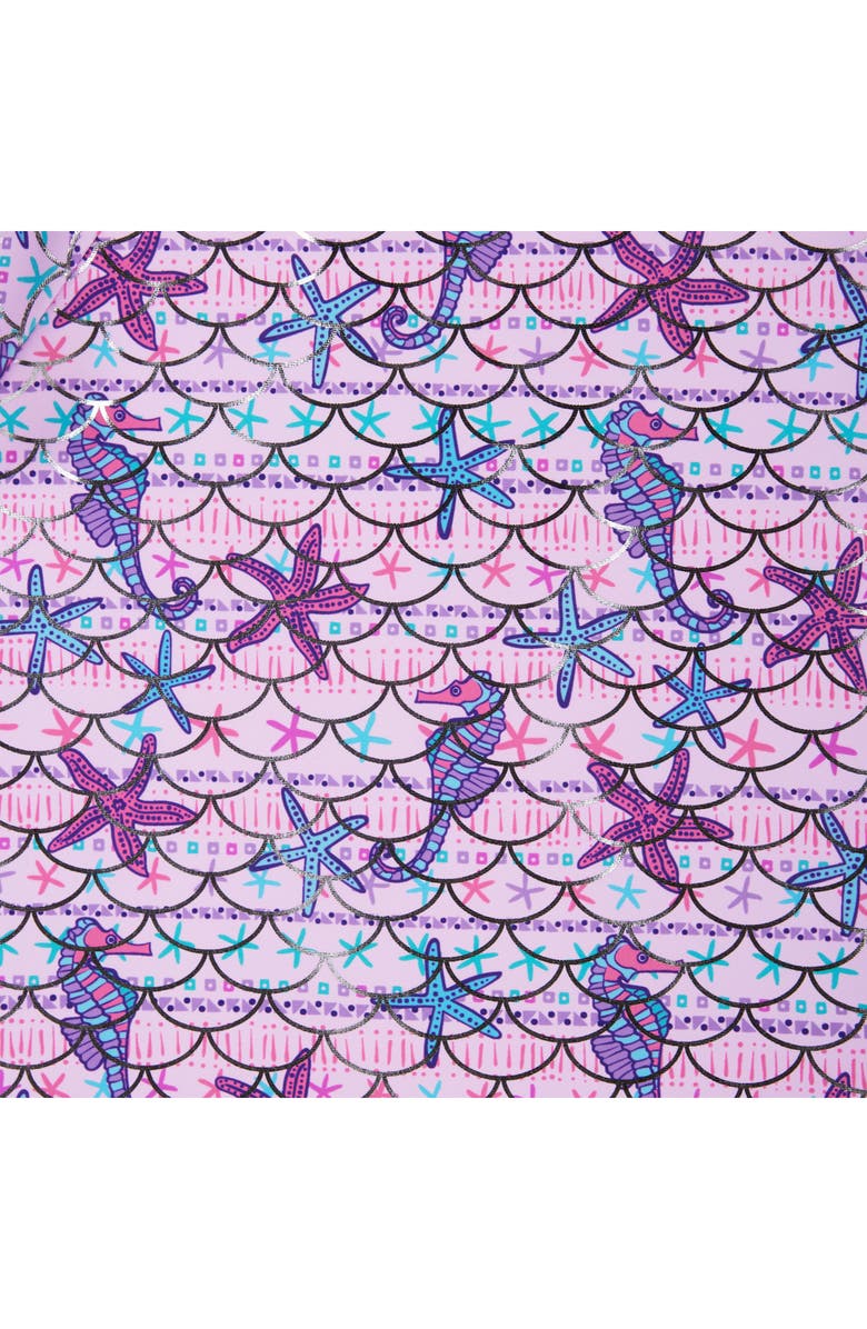 Andy & Evan Kids' Short Sleeve Two-Piece Rashguard Swimsuit, Alternate, color, Purple Sea Creature