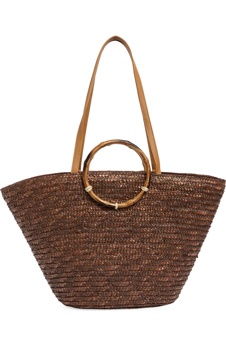 NATASHA Picnic Basket Straw Tote, Main, color,