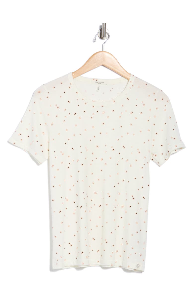 rag & bone Poppy Floral Crewneck T-Shirt, Alternate, color, Orange Multi