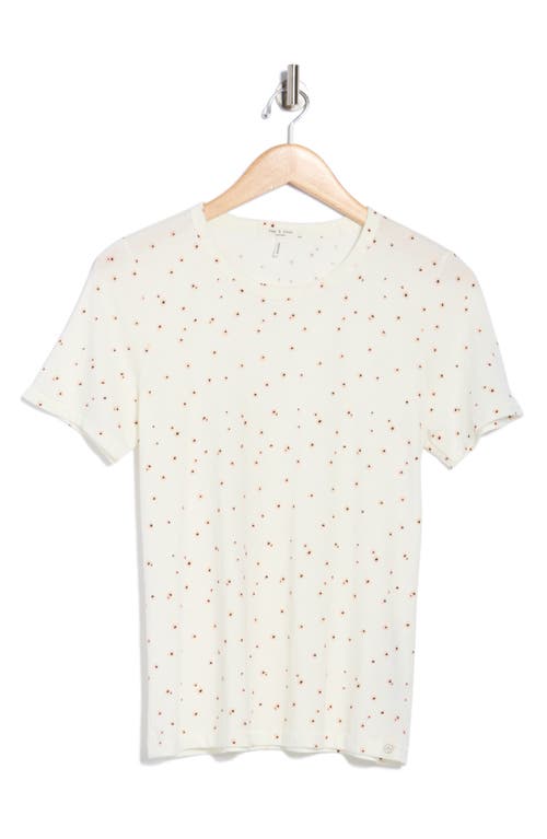 Rag & Bone Poppy Floral Crewneck T-shirt In White