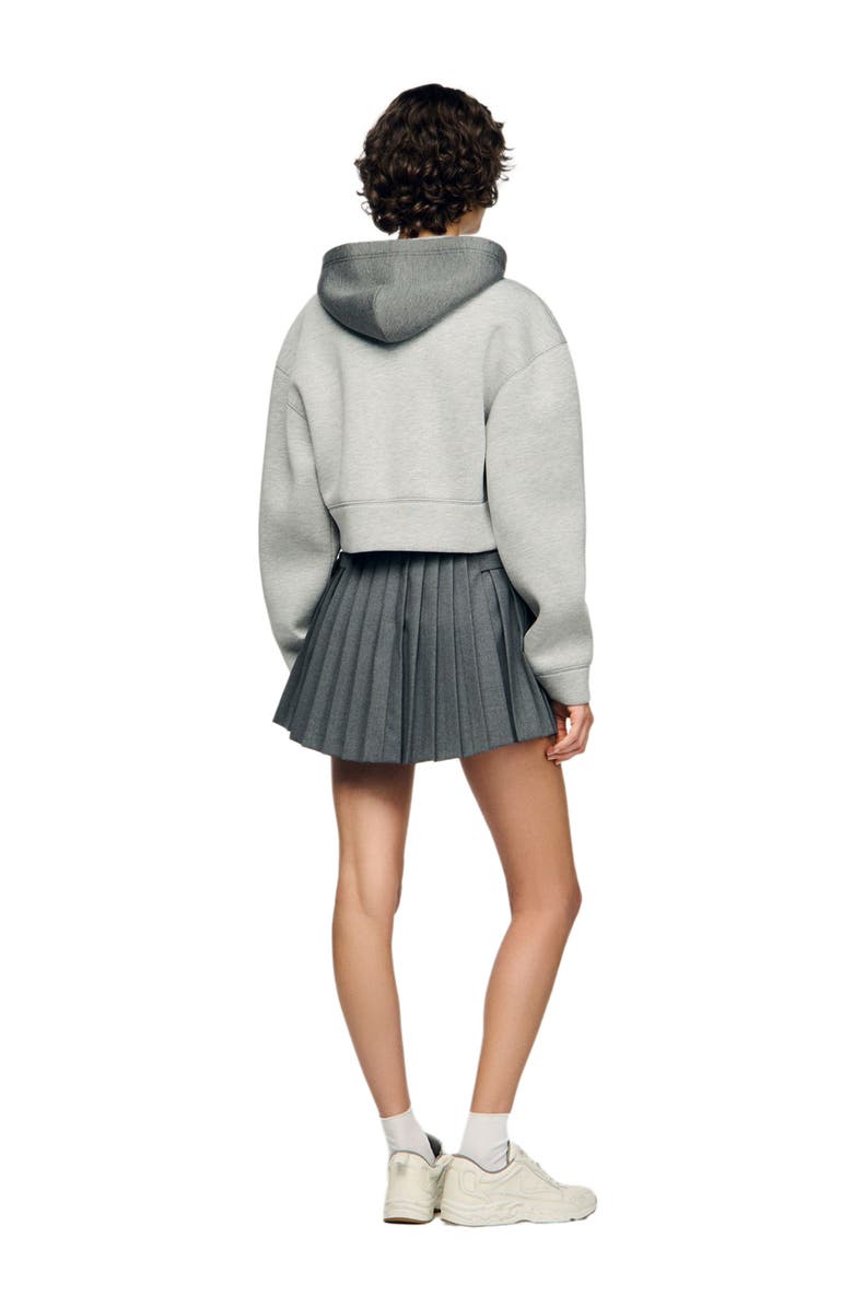 SANDRO Hooded sweatshirt jacket, Alternate, color, Light Grey