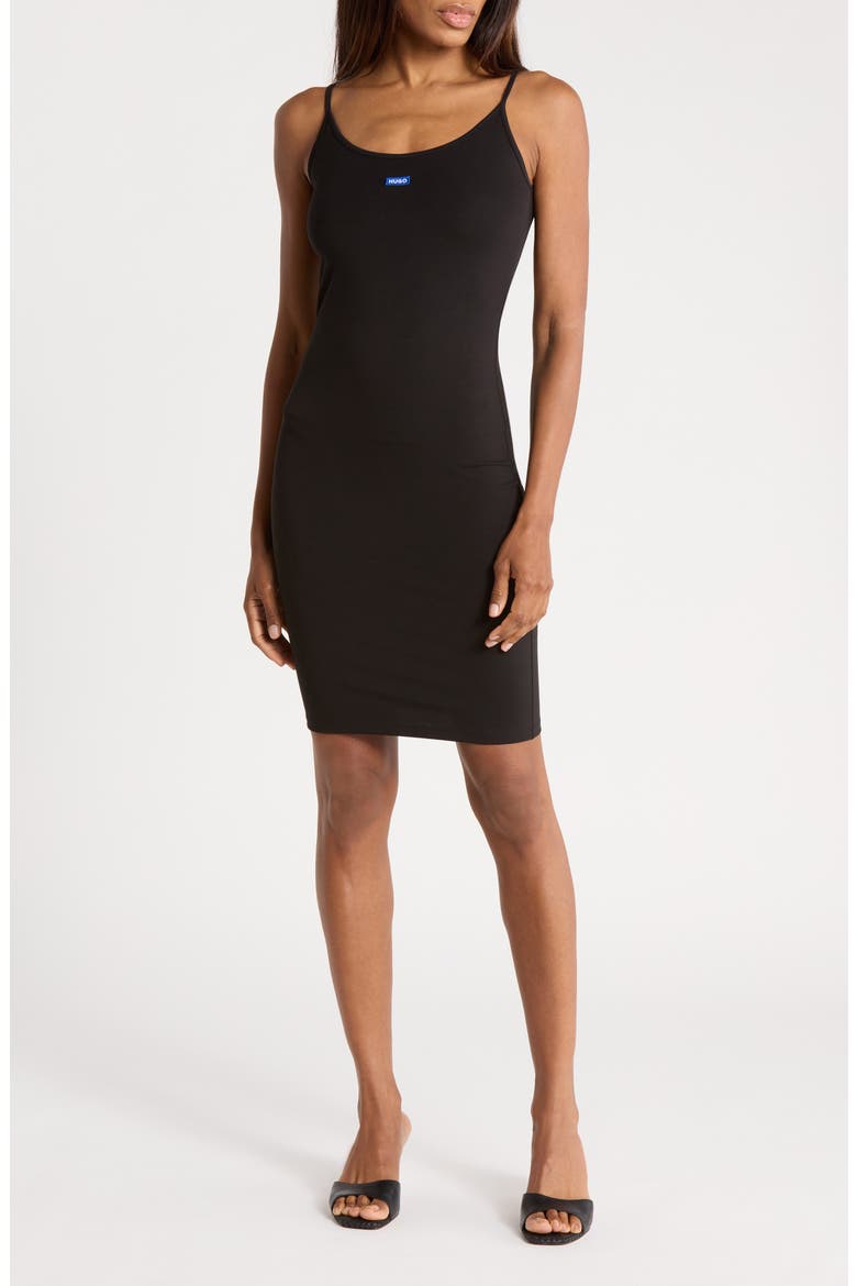 Logo Patch Knit Minidress, Main, color, BLACK