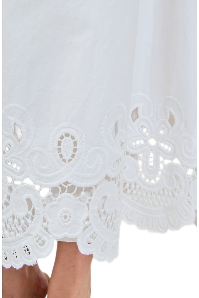 Embroidered Hem Cotton Skirt, Alternate, color, WHITE
