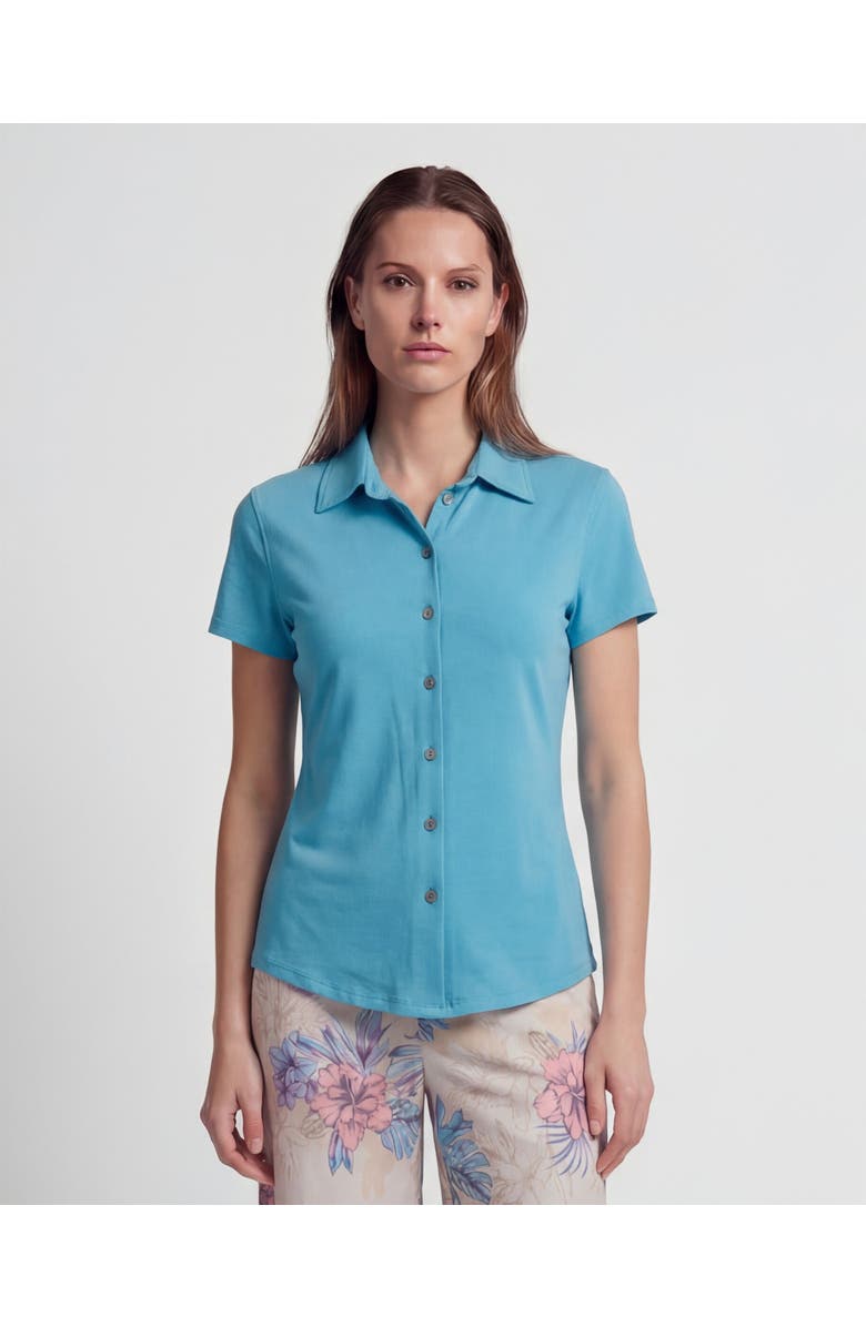 Lords of Harlech Womens Shelley Short Sleeve Shirt, Main, color, Teal