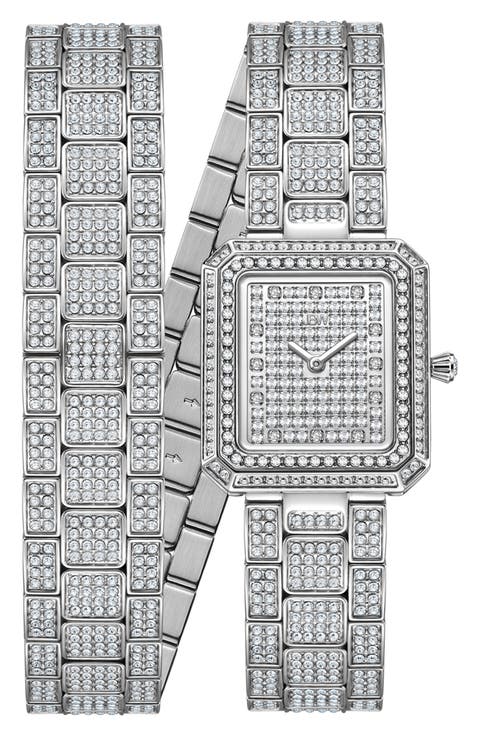 Arc Diamond Wrap Bracelet Watch, 23mm